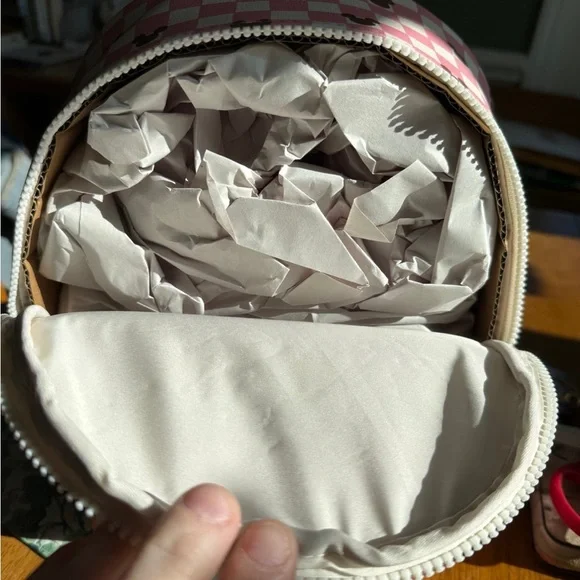 Disney Mickey Mouse Pink and White Checkered Backpack - Picture 6 of 12